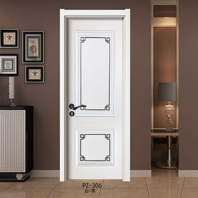 盼盼实木复合烤漆门PZ-306白+黑|室内门