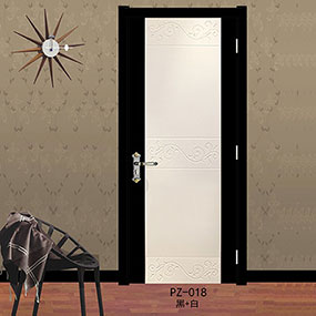 盼盼实木复合烤漆门PZ-018黑+白|室内门